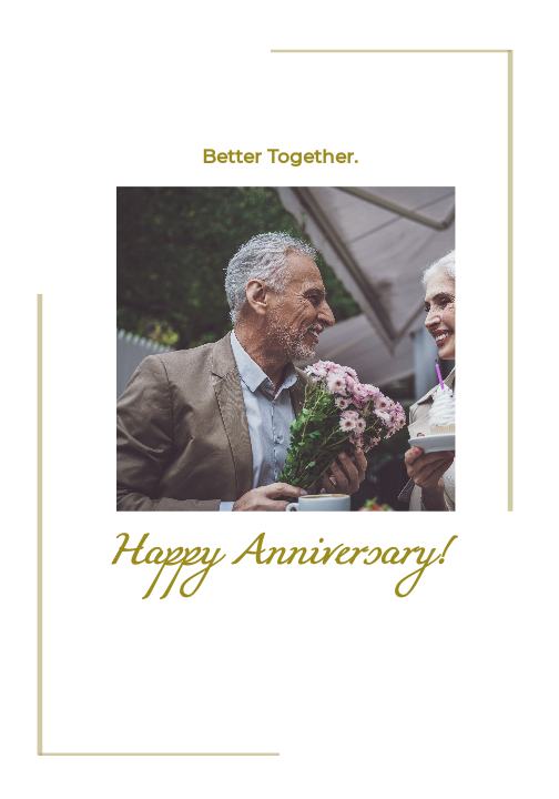 Elegant Anniversary Celebration Post Beige Harmony