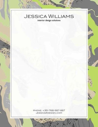 Template Elegant Interior Design Poster in Earthy Tones