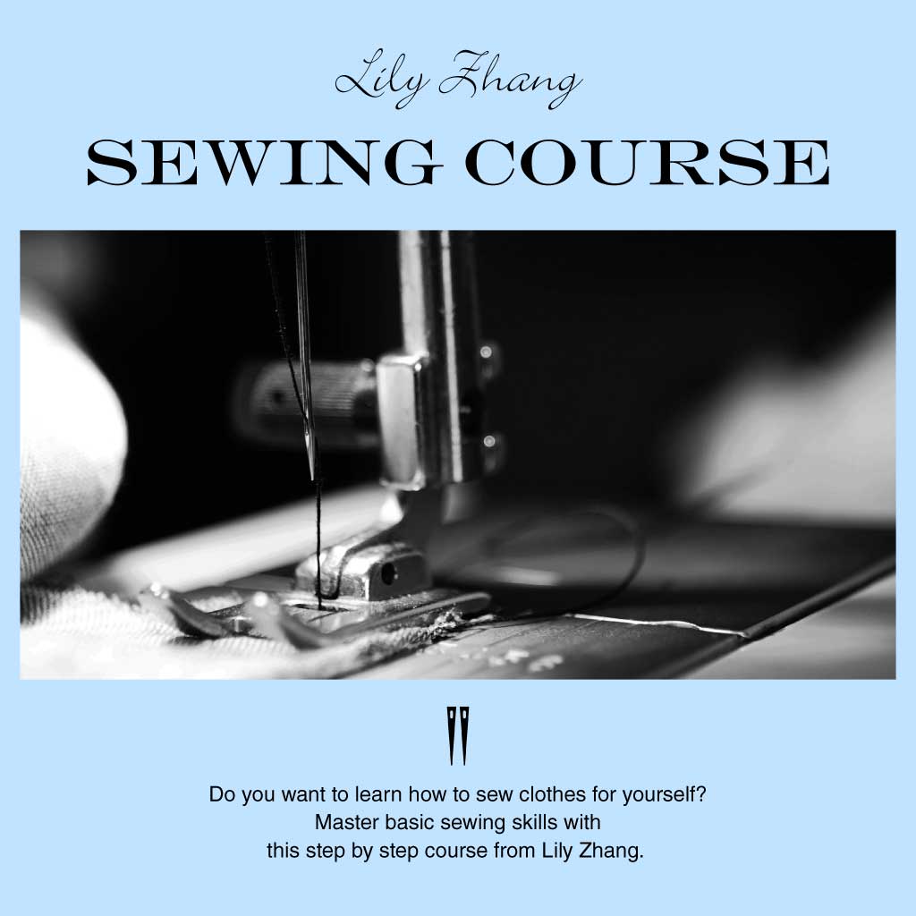 Sleek Monochrome Sewing Course Advertisement Poster