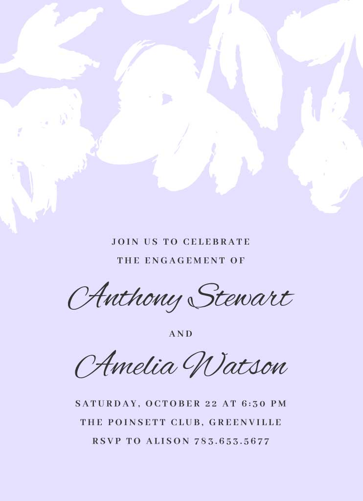 Elegant Lilac Engagement Invitation Poster Design