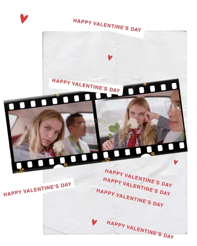 Template Charming Valentine's Day Filmstrip Love Post