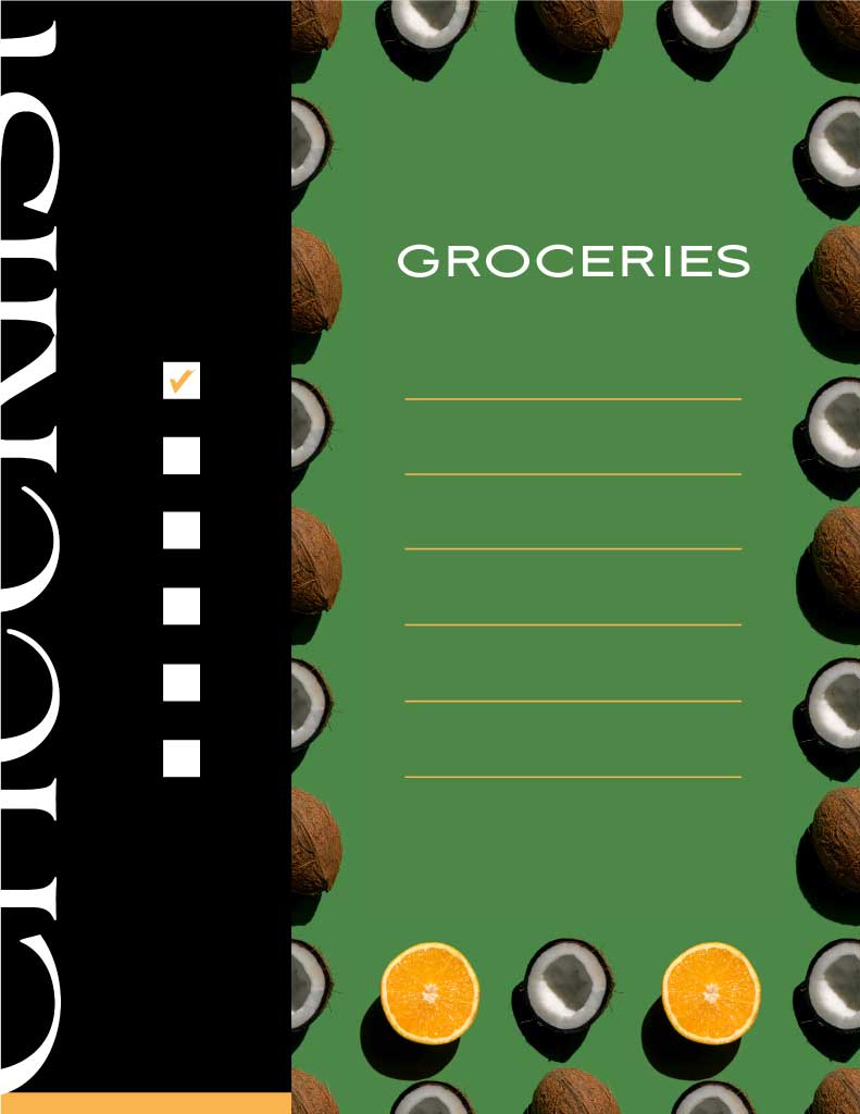 Fresh Groceries List Green and Black Poster