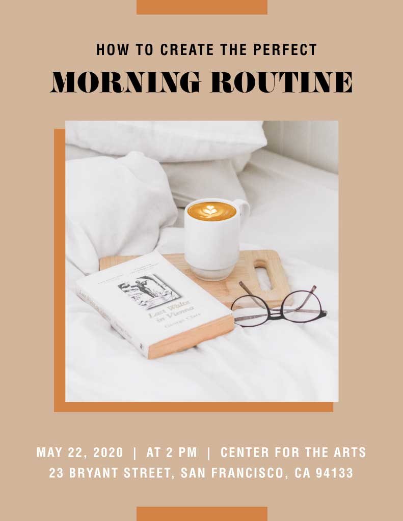 Cozy Beige Morning Routine Workshop Poster