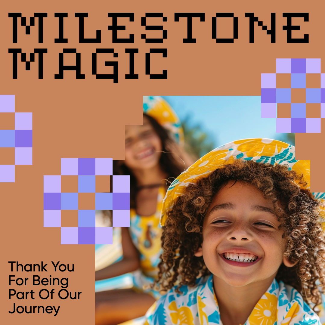 Milestone Magic Blue Pink Instagram Post Design