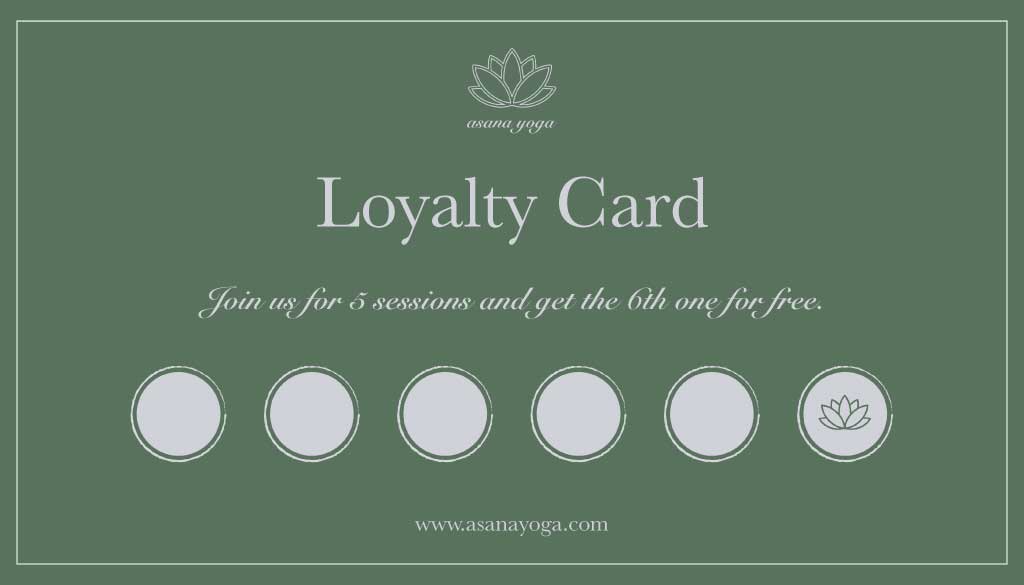 Serene Green Yoga Loyalty Voucher Design