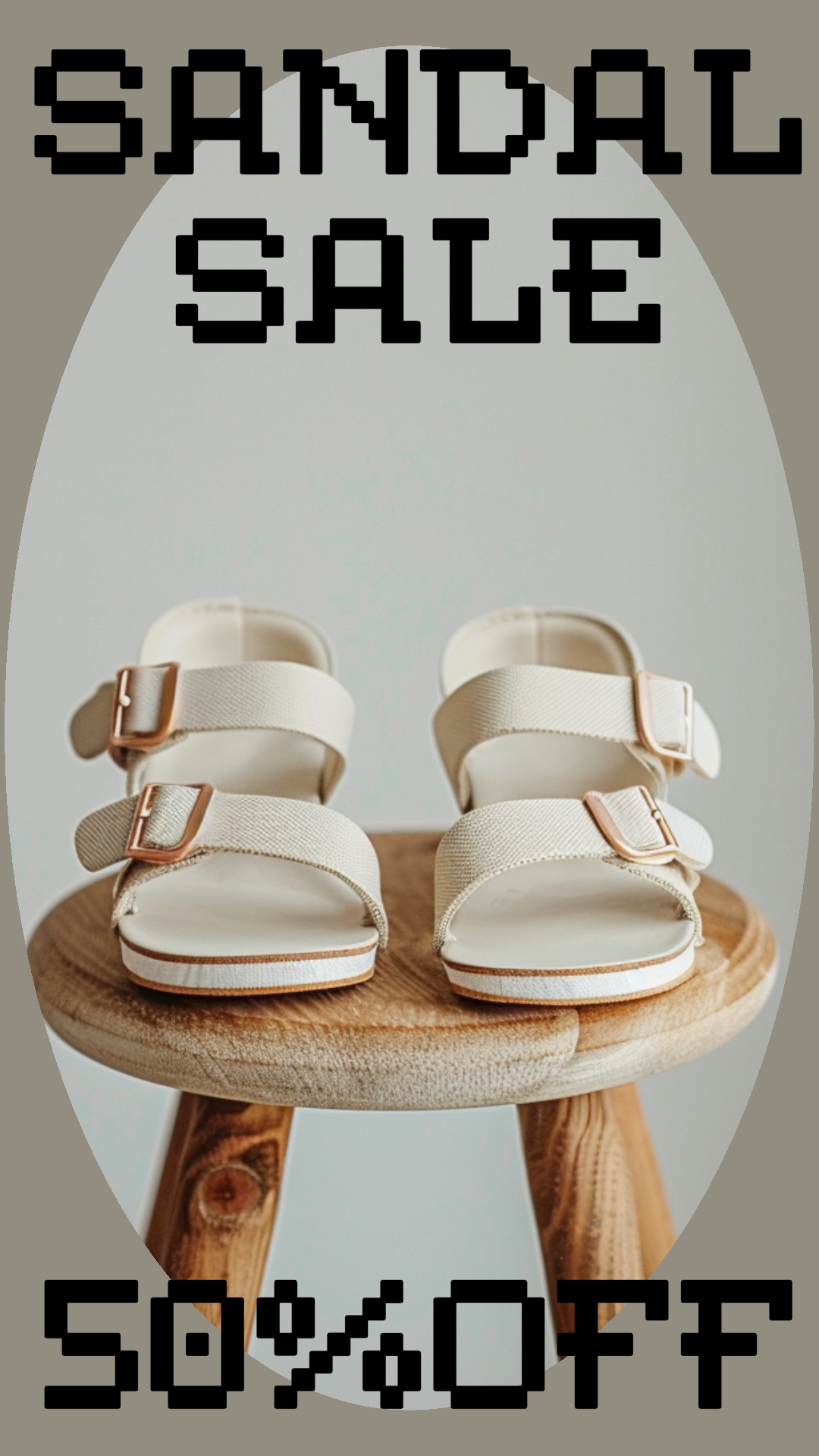 Template Stylish Sandal Sale Instagram-Story Beige