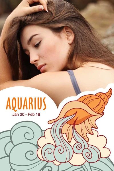 Template Aquarius Birthday Greeting Social Media Post