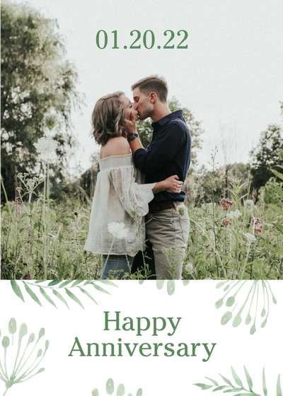 Template Green and White Anniversary Post Template