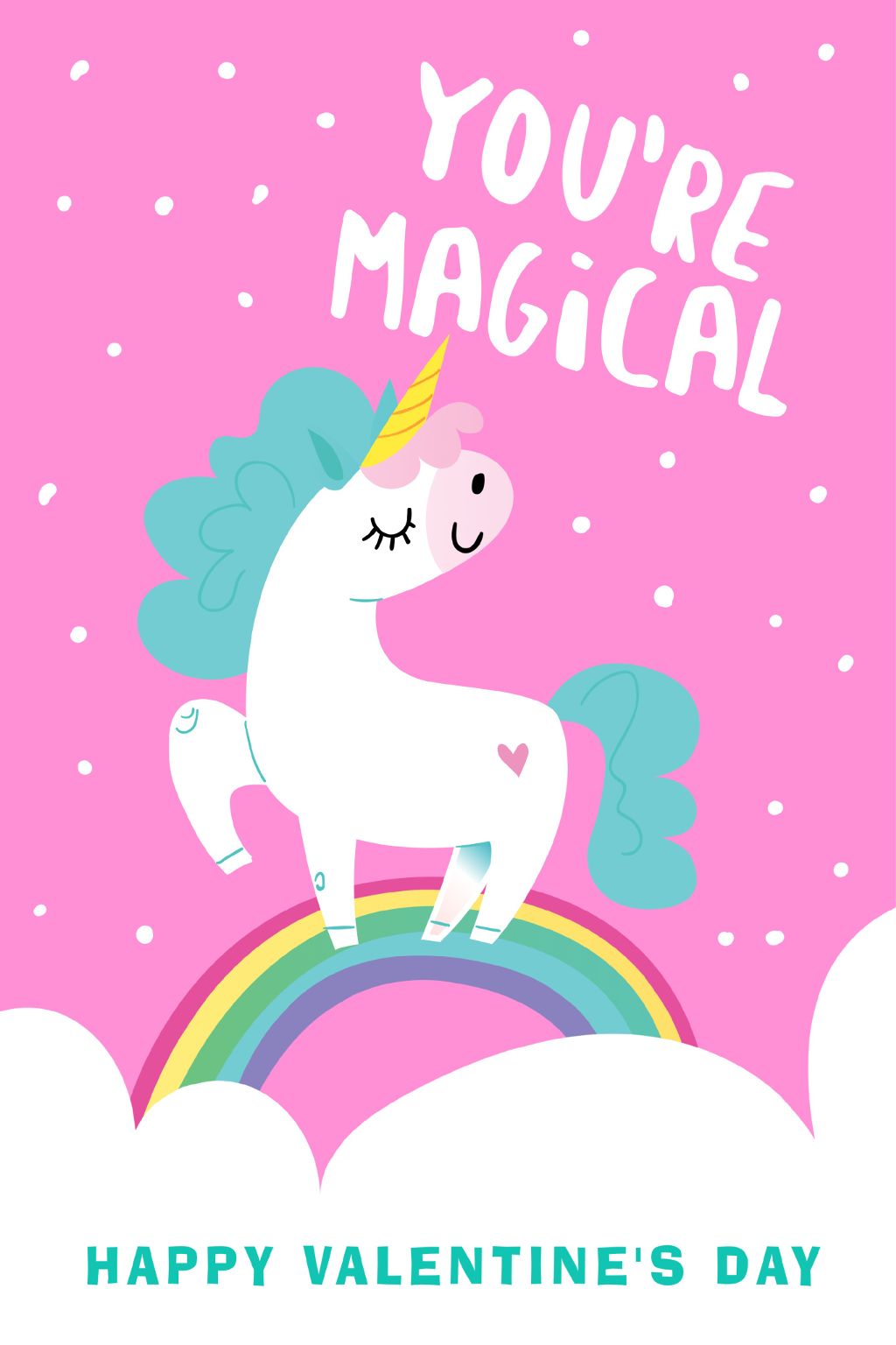 Charming Pink Unicorn Valentine's Day Post