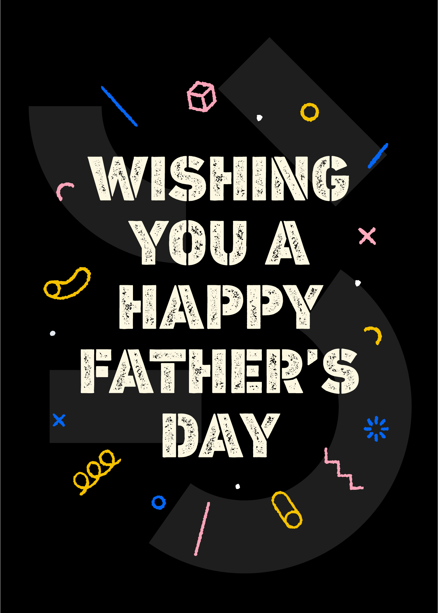 Template Happy Father's Day Celebration Black Poster