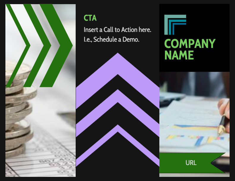 Sleek Green and Purple Corporate Ad Template