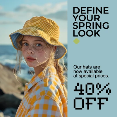 Template Bright Spring Instagram-Square Post in Blue