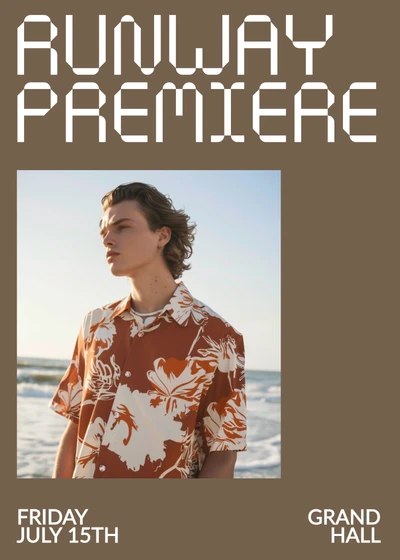 Template Stylish Runway Premiere Invitation with Brown