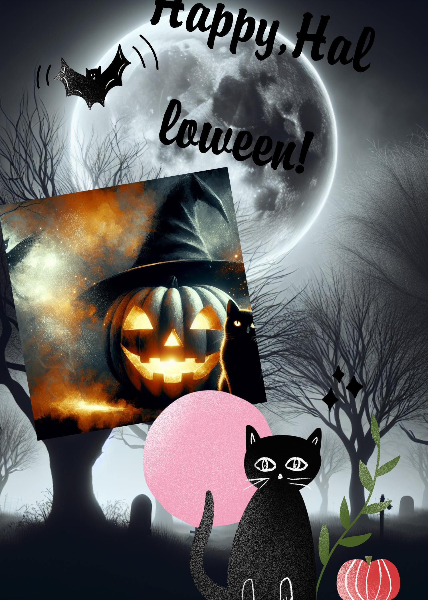 Chic Pink and Black Halloween Poster Design