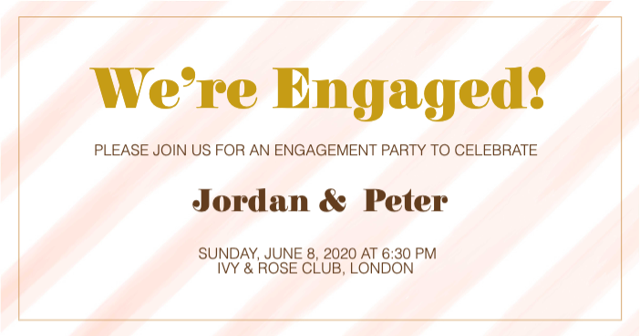 Template Elegant Peach Engagement Party Invitation Post
