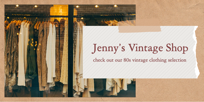 Chic Vintage Clothing Selection Ad in Beige