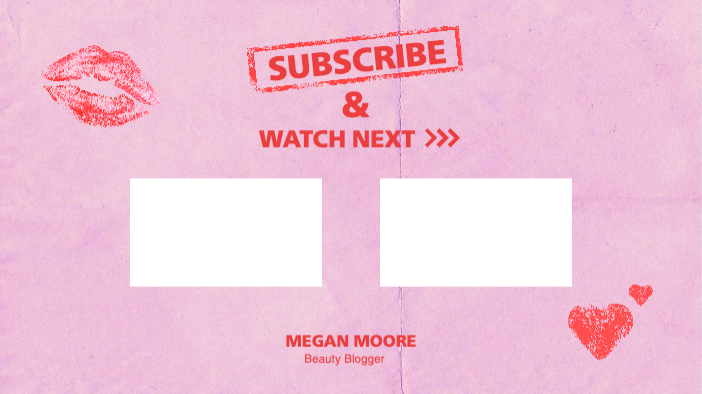 Engaging Pink YouTube End Screen Design