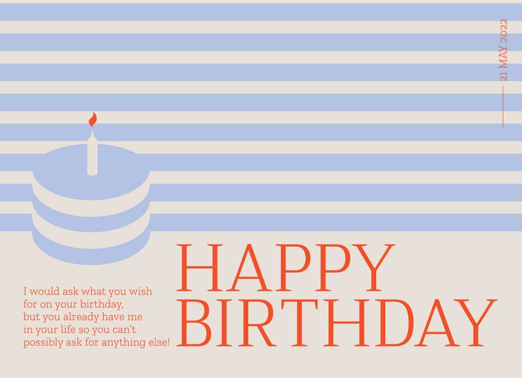 Chic Blue and Orange Birthday Post Design