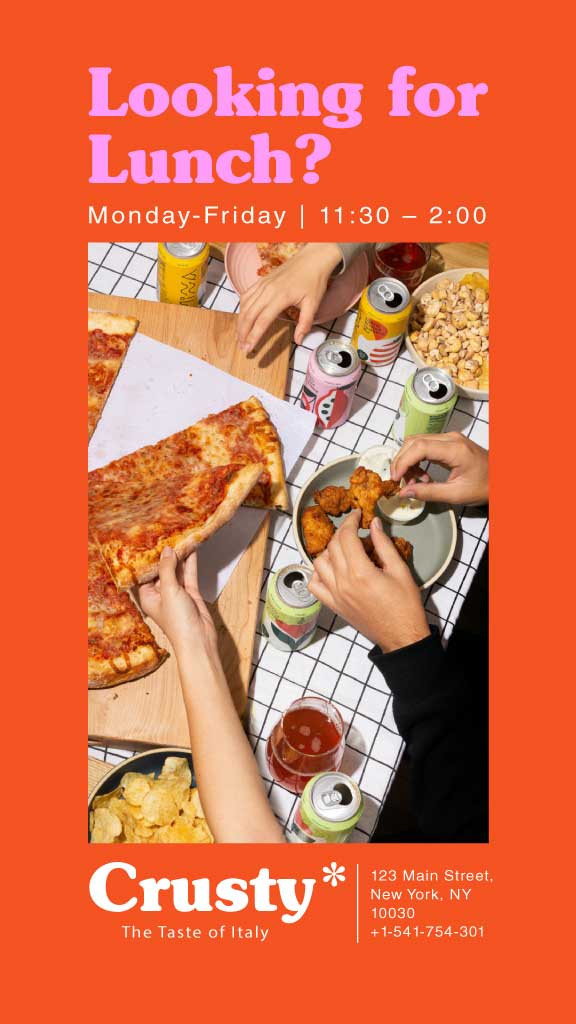 Template Lunch Specials Poster with Vivid Orange Appeal