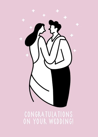 Template Elegant Pink Wedding Congratulations Poster Design