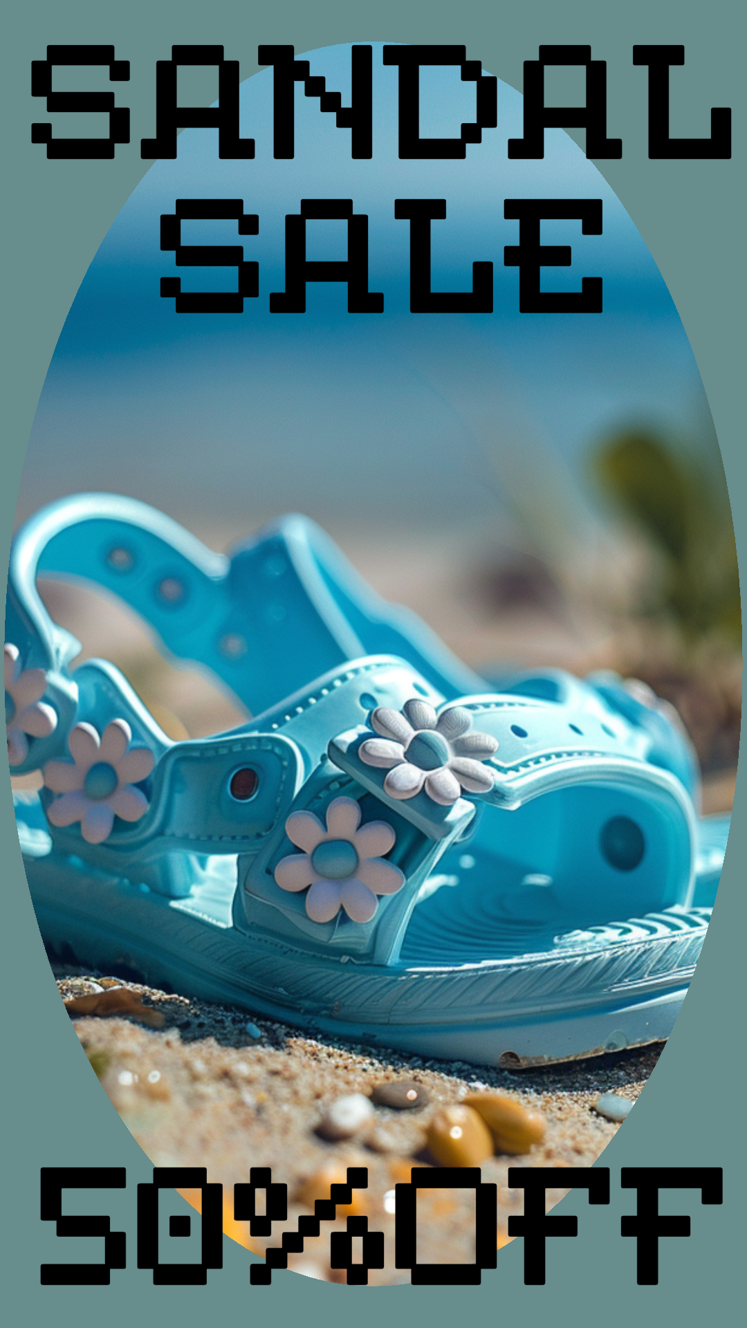Template Bright Blue Instagram-Story Sandal Sale Template
