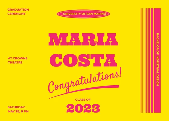Template Bold Yellow Graduation Poster Template Design