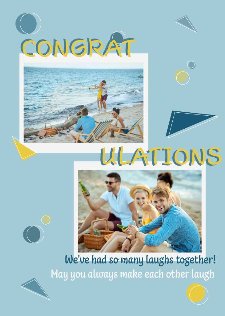 Template Joyful Blue and Yellow Celebration Post Template