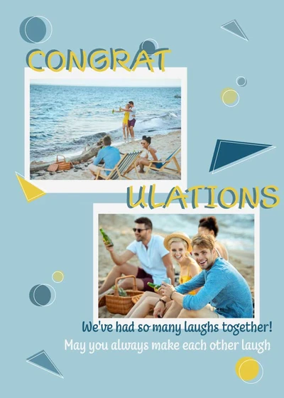 Template Joyful Blue and Yellow Celebration Post Template