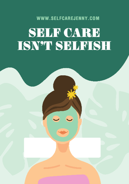 Soothing Green Self Care Wellness Poster