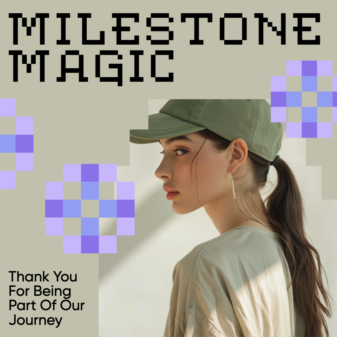 Milestone Magic Blue Pink Instagram Post Design