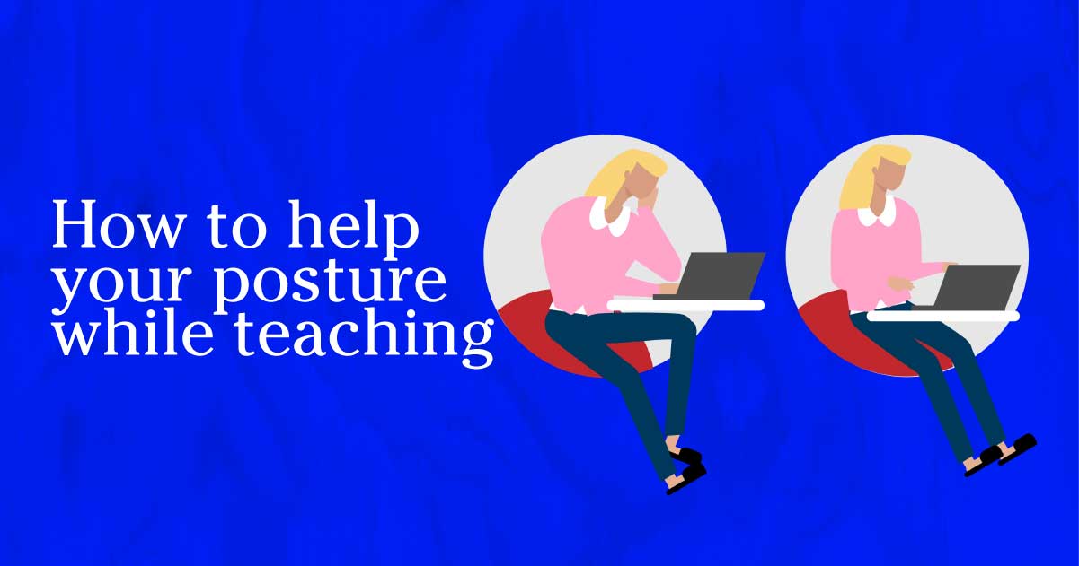 Ergonomic Posture Tips Blue Educational Poster