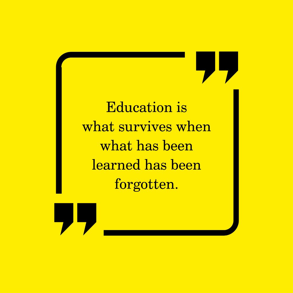 Vibrant Yellow Educational Quote Social Media Post