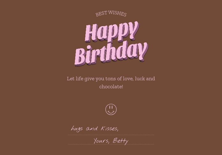 Elegant Chocolate and Pink Birthday Voucher Design