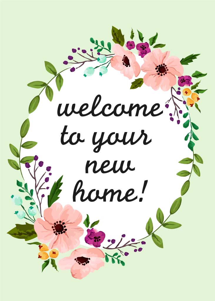 Pastel Floral Welcome Home Poster Design