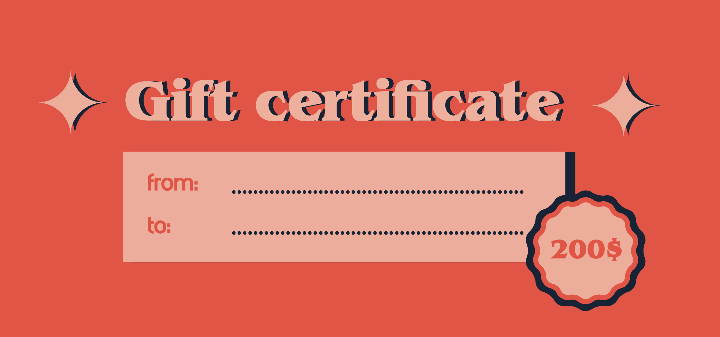 Red Elegant Gift Certificate Voucher Template