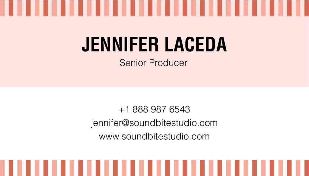 Template Elegant Pink Business Card Template Design