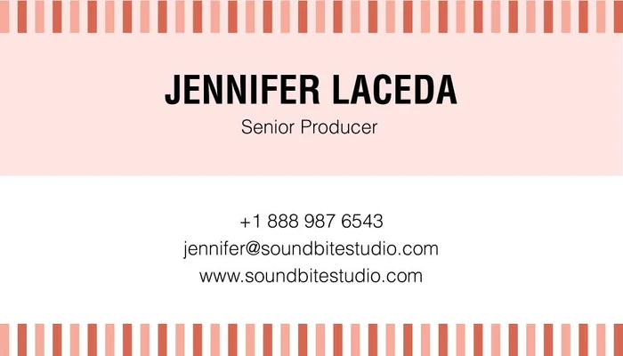 Template Elegant Pink Business Card Template Design