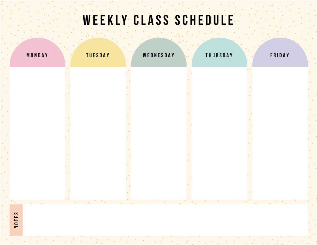 Template Chic Pastel Weekly Class Schedule Poster
