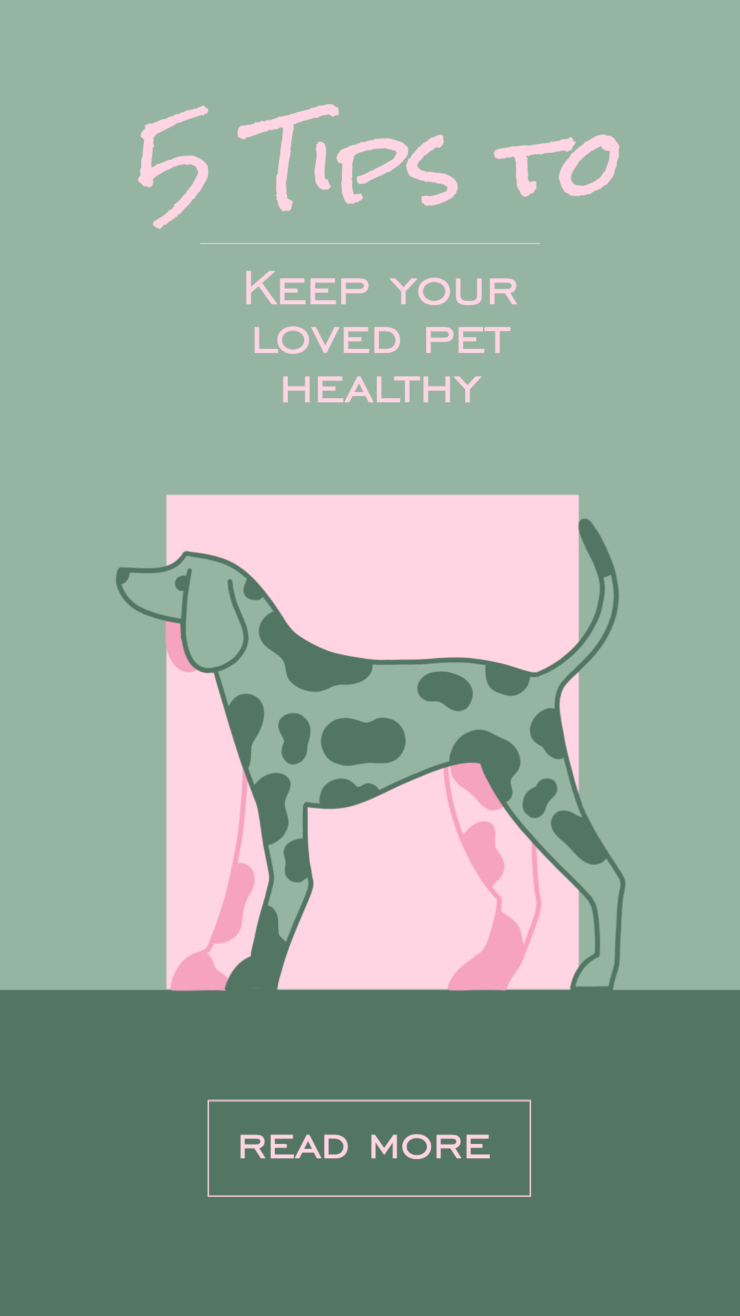 Healthy Pet Care Tips Green Pink Ad