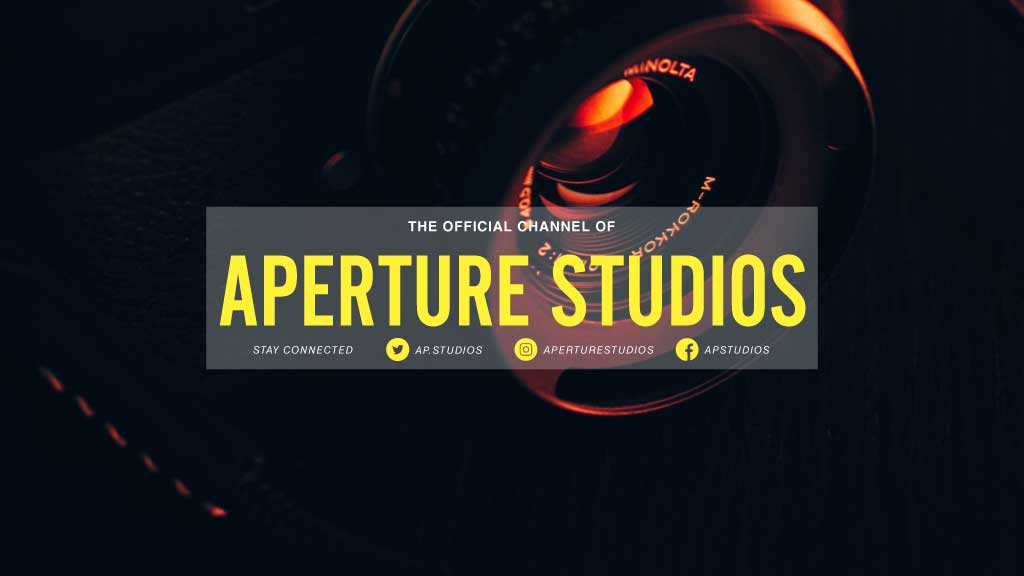 Sleek Black and Yellow Aperture Studios Ad