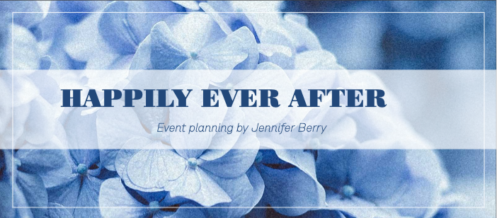 Elegant Blue Floral Event Planner Ad