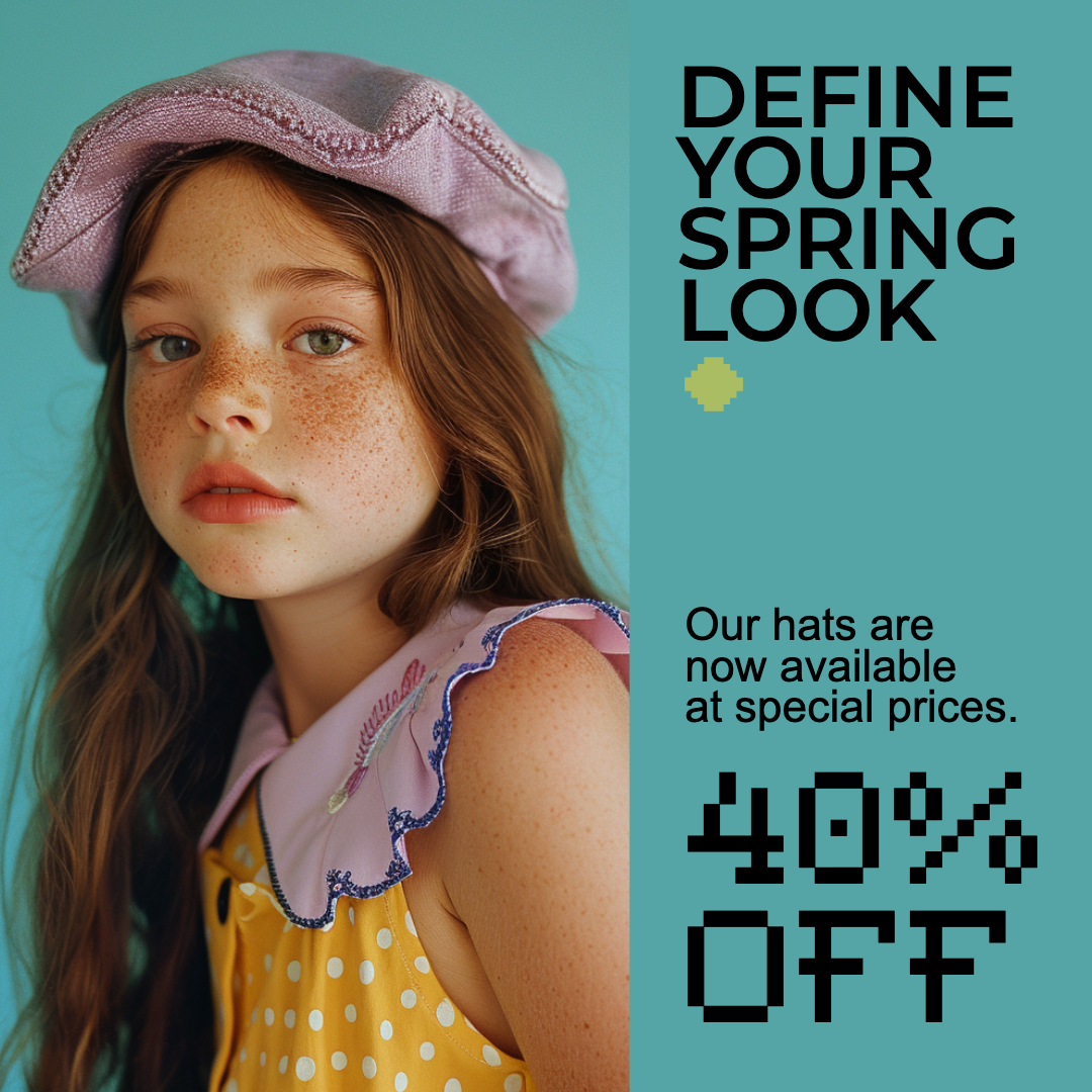 Template Chic Instagram Square Spring Hat Sale