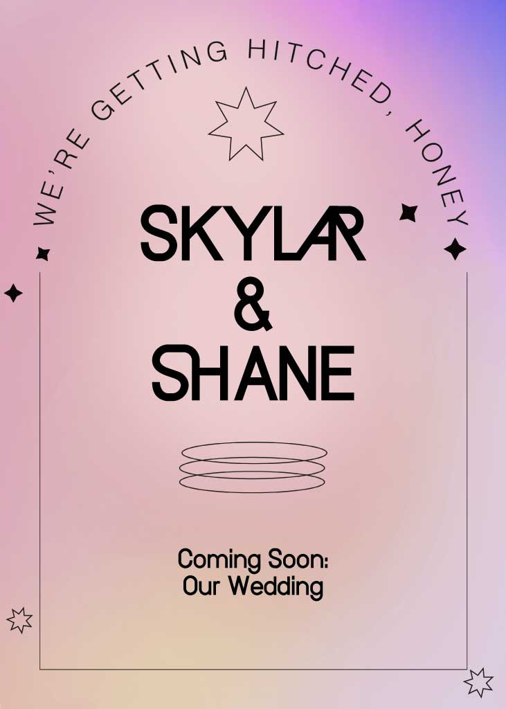 Template Chic Pink and Purple Wedding Announcement Poster