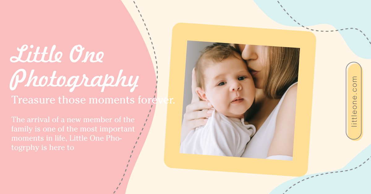 Cherish Family Moments Yellow Blue Ad Template