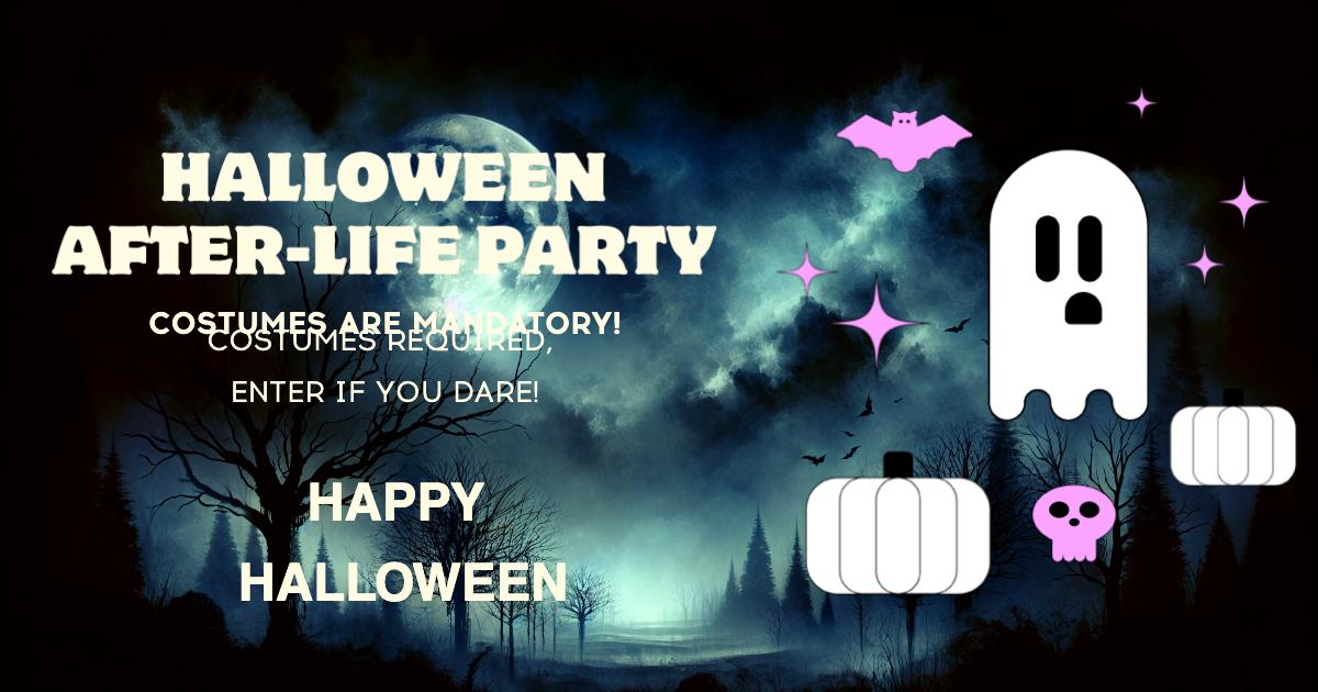 Spooky Blue Halloween Party Poster Design