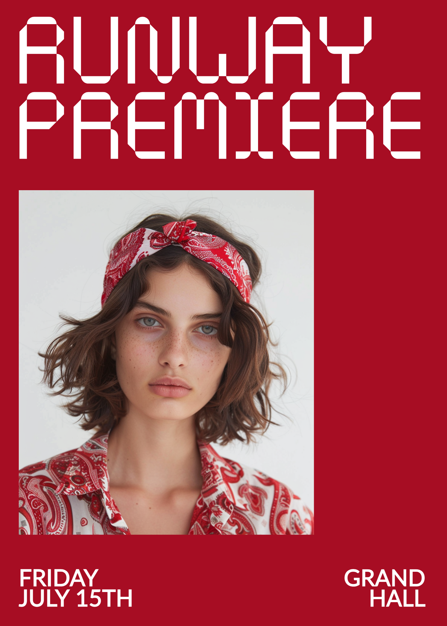 Template Bold Red Runway Premiere Invitation Poster