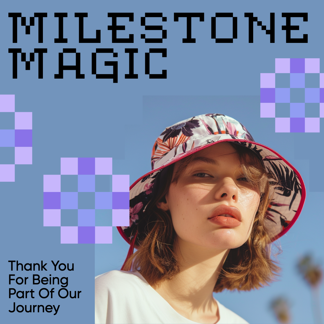 Milestone Magic Gratitude Blue Instagram Post