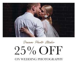 Elegant Wedding Photography Discount Ad