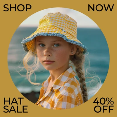 Template Vibrant Instagram-Square Hat Sale Post