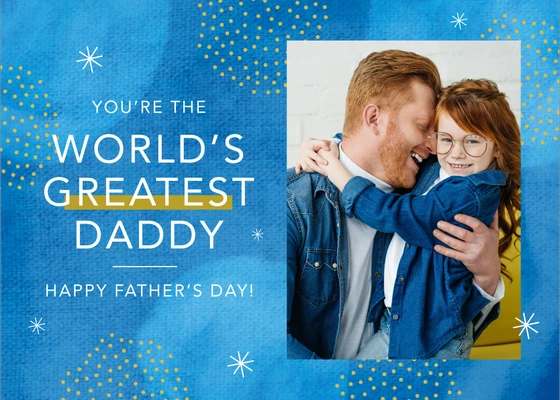 Template Blue and Yellow Father's Day Poster Template